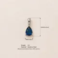 Elegant blue teardrop birthstone pendant made of durable stainless steel for DIY jewelry - September Birthstone Pendant Only (Without Chain) / Steel