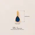 Blue teardrop birthstone pendant accessory in 18K gold plated stainless steel finish - September Birthstone Pendant Only (Without Chain) / Gold