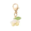 Elegante wit-gele bloemenhanger met gouden karabijnsluiting voor tasdecoratie en sleutels - Bloemenhanger / Wit Geel