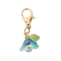 Blauw en groen bloem hanger sleutelhanger met gouden karabijnsluiting voor tas - Bloemenhanger / Blauw
