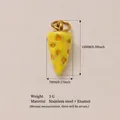 Piccolo ciondolo a forma di formaggio in smalto giallo per gioielli fai da te, oro 18K - Formaggio