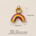 Ciondolo arcobaleno in smalto e acciaio inossidabile placcato oro 18 carati info - Arcobaleno