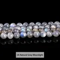 Natuurlijke 5A grijze maansteen kralen met sterke blauwe flits voor sieraden maken - 5a Natuurlijke Grijze Maanlichtkralen / 3mm ongeveer 108 stuks
