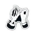 Gothic skeleton hand shoe charm for clogs, black and white DIY decorative accessory. - MQ266-07