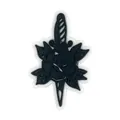 Gothic black and white dagger through rose silicone shoe charm accessory for clogs - MQ266-08