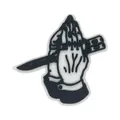 Gothic praying hands with butterfly knife shoe charm for clogs - MQ266-09