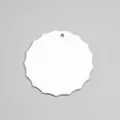 Round white ceramic Christmas ornament blank with wavy edges for sublimation DIY - Large-Tooth Circle (001)
