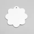 White flower shaped ceramic ornament sublimation blank for Christmas hanging decor - Sunflower (001) / 7.7x7.8cm