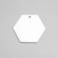 Blank white hexagonal ceramic ornament for heat transfer and DIY craft sublimation - Hexagon (001) / 6.8x7.6cm