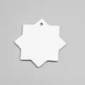 Blank white eight-point star ceramic ornament for sublimation DIY heat transfer - Octagon (001) / 7x7.6cm