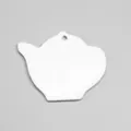 Blank white ceramic teapot hanging ornament for custom heat transfer sublimation - Teapot (001)
