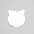 Cat-shaped white ceramic blank ornament for sublimation or DIY heat transfer - Cat Head (001)