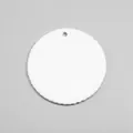 Round scalloped white ceramic Christmas ornament blank for heat transfer - Fine-Tooth Circle (001)