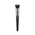Professionele platte foundationkwast met zwart handvat en zilveren metalen ferrule - Concealer Brush (40 Deep Brown Single 5)