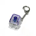 Mechanical keyboard switch keychain with a transparent purple keycap for stress relief - 1 Key / Without Lights / Clear Purple (Color 11)