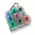 9-key mechanical switch fidget toy keychain with transparent keycaps for stress relief - 3X3 (9-Key) / Multicolor / Transparent Multicolor