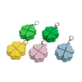 Collection of four-leaf clover glowing stress relief keychains in five vibrant colors - Clover Pendant / Yellow