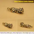 Detailed miniature brass zodiac tiger figurine for personalized car keychain pendant accessory - 44x15mm / Brass Color (Zodiac Tiger)