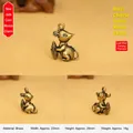 Handgefertigter Vintage-Zodiac-Maus-Anhänger aus Messing mit Mais für DIY-Schlüsselanhänger - 23x29mm / Messingfarbe (Neue Maisratte)