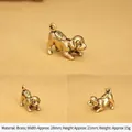 Antike Messing Sternzeichen Hund Figur Anhänger mit Gravur - 28x21mm / Messingfarben (Wohlstandshund)