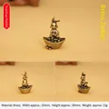 Handgefertigte Sternzeichen Hase Figur aus Messing auf Goldbarren, 30mm Miniatur - 20x30mm / Messingfarbe (Sycee Hase)