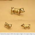Vintage Messing Schwein Miniatur für DIY Schlüsselanhänger Anhänger und Schmuck - 34x17mm / Messingfarbe (Neues Kleines Schwein)