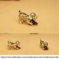 Exquisite Vintage-Messing-Chinesische Tierkreiszeichen-Hundefigur für Schlüsselanhänger - 32x20mm / Messingfarben (Glückbringender Hund)