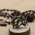 Antiker Messing-Drache Tierkreis Figur Schlüsselanhänger Autoanhänger - Messingfarbe (Bartagame Groß)