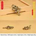 Handgefertigter Schlüsselanhänger aus massivem Messing, Sternzeichen Schlange, detailreich - 32x14mm / Messingfarbe (Tierkreis Schlange - Ohne Ring)