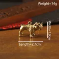 Antiker Bulldoggen-Anhänger aus Messing für Schlüsselanhänger, Maße 2,7 cm x 1,9 cm - 2.7x1.9cm / Messingfarbe (Bulldogge)