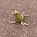 Handgemaakt antiek messing zeeleeuwfiguurtje met vintage verweerde afwerking voor decor - Zeehondenvorm (CA1187) / Brons