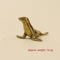 Vintage style solid brass seal figurine desk ornament weighing approximately 16.2g - Funny Seal (SM0654) / Bronze