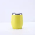 Premium 12oz yellow vacuum insulated stainless steel eggshell wine tumbler with clear lid - Yellow