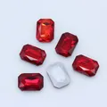 Vibrant red octagonal faceted glass crystal gems for DIY jewelry and crafts projects - 30 Pieces (4x6mm) / Red