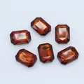 Amber octagonal faceted crystal glass gemstones for DIY jewelry and clothing accessories - Reddish Brown