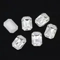 Clear octagonal faceted glass crystal gemstones for DIY clothing and jewelry crafts - White