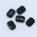 Set of five black octagonal faceted glass crystal gemstones for DIY jewelry crafts - Black