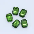 Vibrant emerald green octagonal faceted glass crystals for DIY jewelry and crafts - Grass Green
