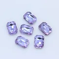 Premium purple emerald cut crystal glass rhinestones for DIY jewelry making and clothing decor - Crystal Purple