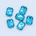 Light blue octagonal glass gemstone for DIY accessory decoration - Lake Blue