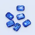High-quality dark blue octagon emerald cut crystal glass rhinestones for DIY jewelry - Medium Blue