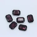 Six pieces of deep purple octagon-cut glass crystal gemstones for DIY jewelry and crafts - Violet