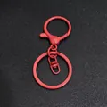 Porte-clés à fermoir mousqueton en métal rouge massif avec variante d'anneau rond - Fermoir Seul (Sans Chaîne) / Beige