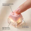 Pink macaron cat paw mechanical switch fidget toy with tactile feel and LED luminous effect - 1-Key Cat Paw Button (With Light) / Pink