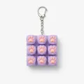 Porte-clés fidget jouet à interrupteur mécanique patte de chat violette avec neuf touches - Patte de Chat Lumineuse à 9 Touches / Emballage en boîte / Violet