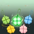 Colorful four-leaf clover glowing stress relief keychains with beads chain attachment - Xiaomi Chain / Box Packaging / Yellow