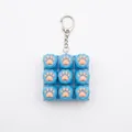 Porte-clés fidget 3x3 patte de chat avec commutateur mécanique et effet lumineux bleu - Patte de Chat Lumineuse à 9 Touches / Emballage en boîte / Bleu
