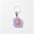 Porte-clés de détente en silicone patte de chat pour touche de clavier mécanique - Anneau de suspension inclus / Léger / Violet