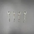 Silver metal keychain accessories with D-ring clasp for DIY mechanical keyboard pendants - Snake Chain