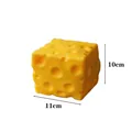 Large 11cm simulation cheese squishy toy with slow rebound effect for stress relief - Bagged Style / 11cm Without Box / Yellow